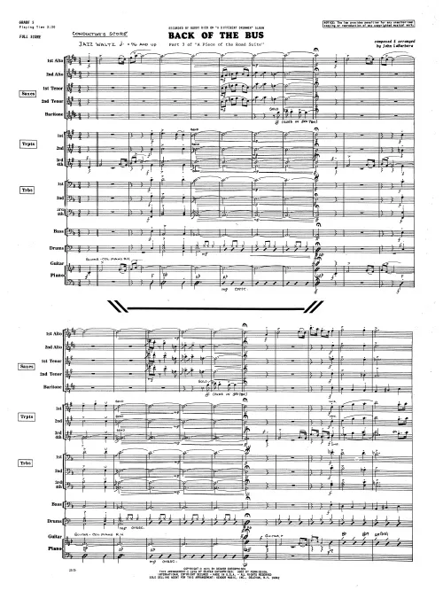 Kendor Music Back of the Bus Full Score partitura valčík