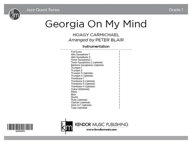 Kendor Music Georgia On My Mind partitura swing pro big band