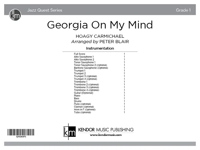 Kendor Music Georgia On My Mind partitura swing pro big band