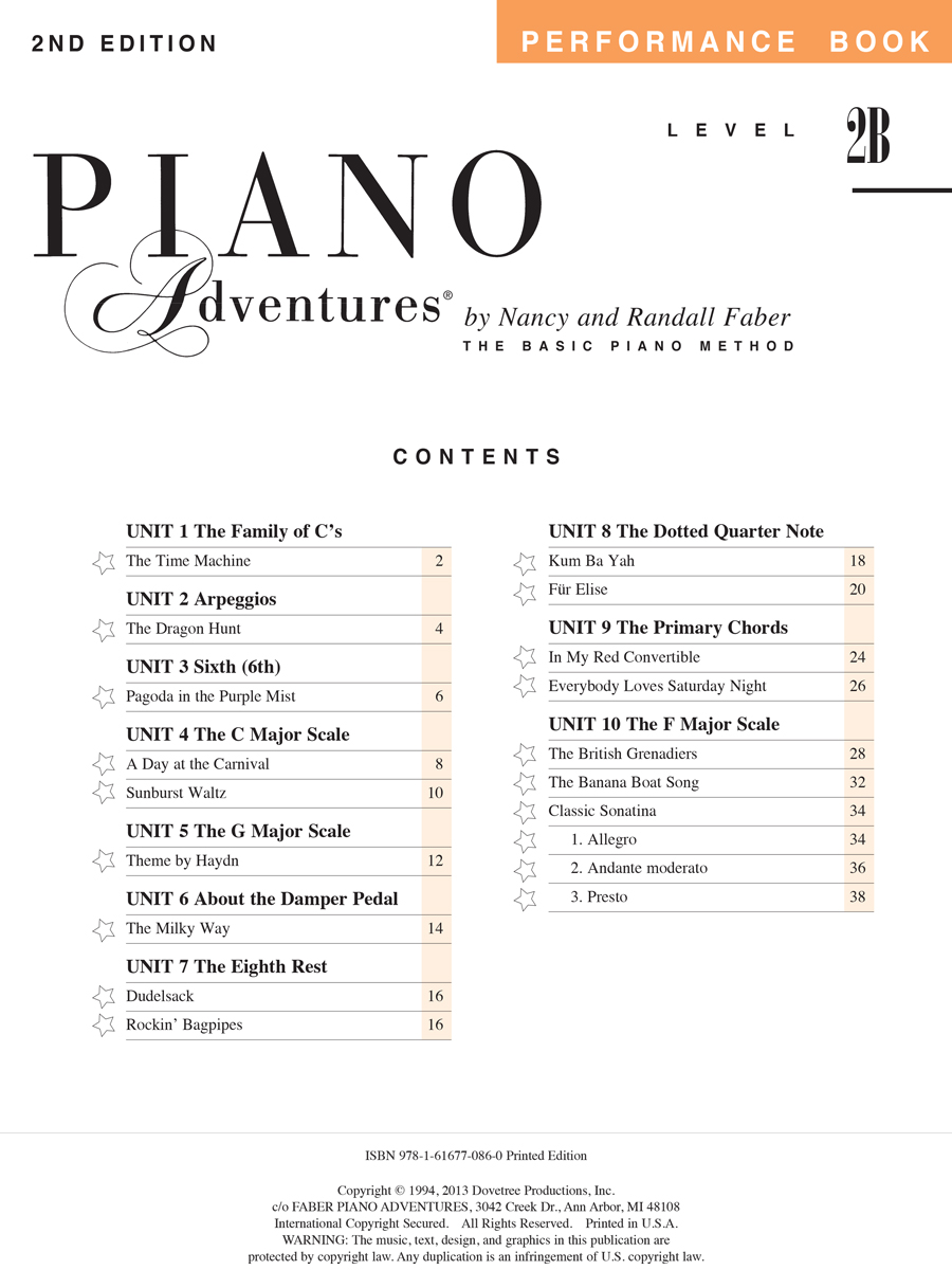 Faber Piano Adventures Level 2B Performance noty 2. vydání