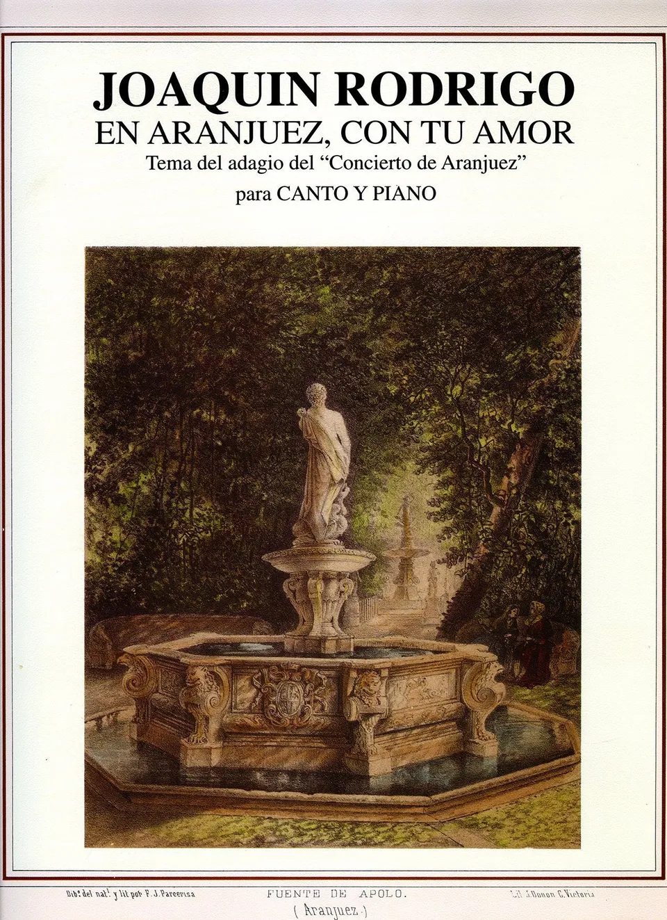 Ediciones Joaquín Rodrigo En Aranjuez con tu amor noty zpěv