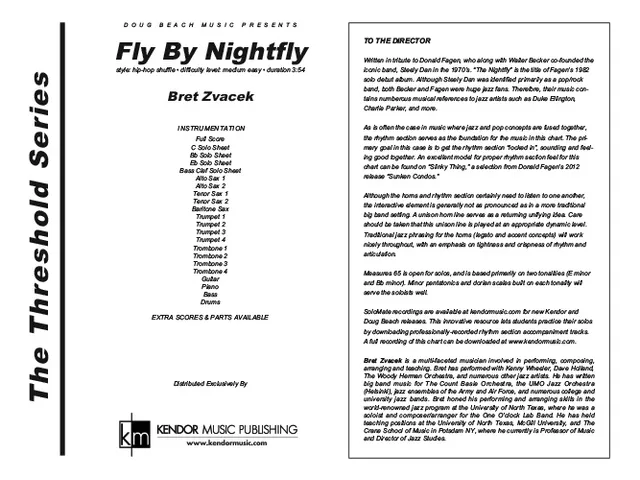 Kendor Music Fly By Nightfly partitura pro big band hip-hop