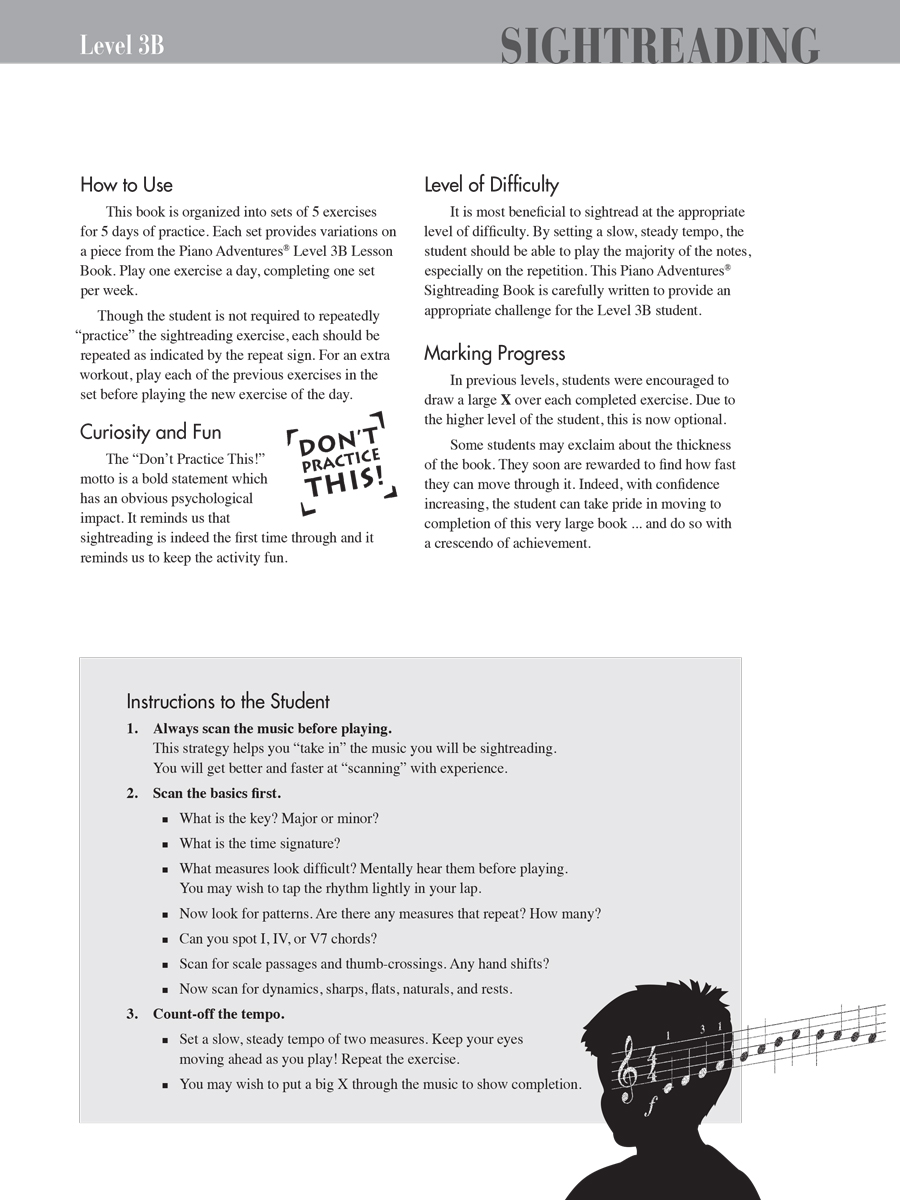 Faber Piano Adventures Level 3B Sightreading noty pro klavír
