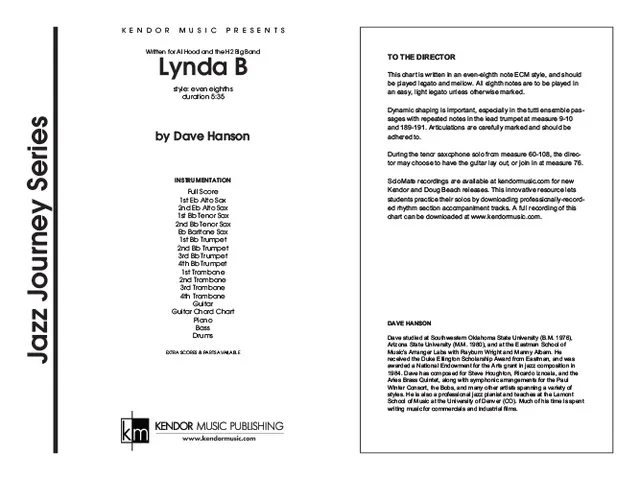 Kendor Music Lynda B Full Score partitura even eighths