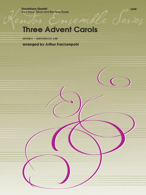 Kendor Music Three Advent Carols noty pro saxofonový kvartet