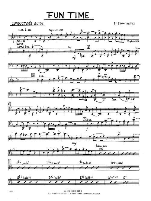 Kendor Music Fun Time Full Score partitura swing