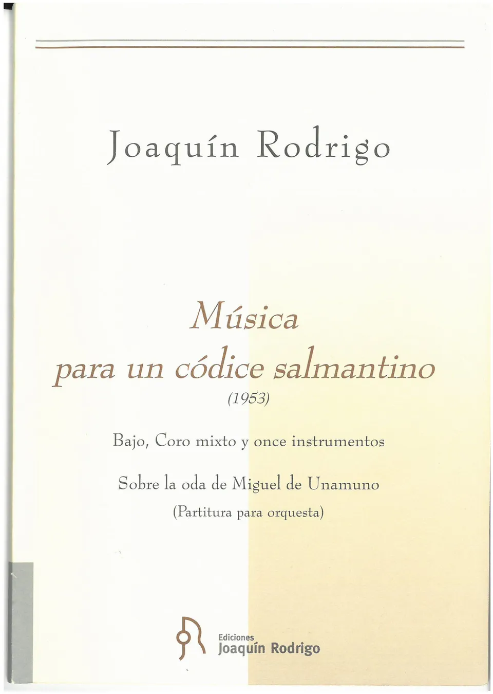 Ediciones Joaquín Rodrigo Música códice salmantino partitura