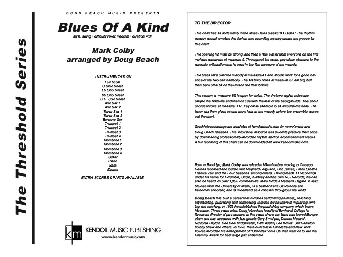 Kendor Music Blues Of A Kind noty partitura swing