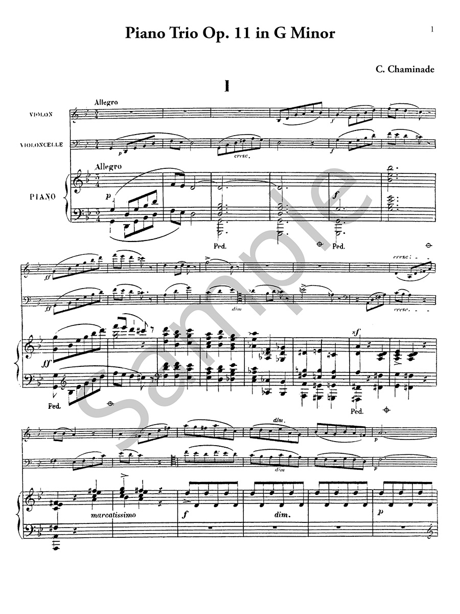 Hildegard Publishing Piano Trio Op. 11 Chaminade noty digitální