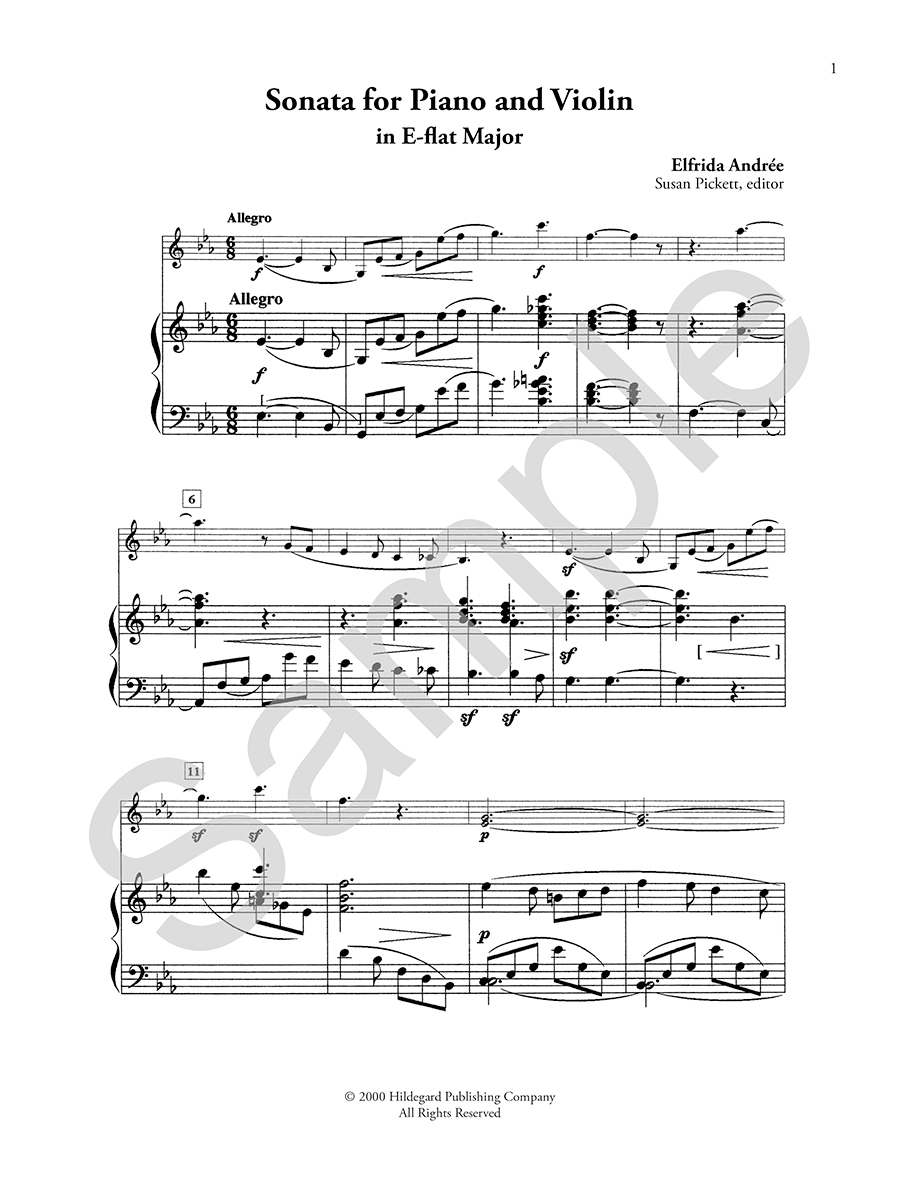 Hildegard Publishing Sonata E-Flat Major noty housle klavír