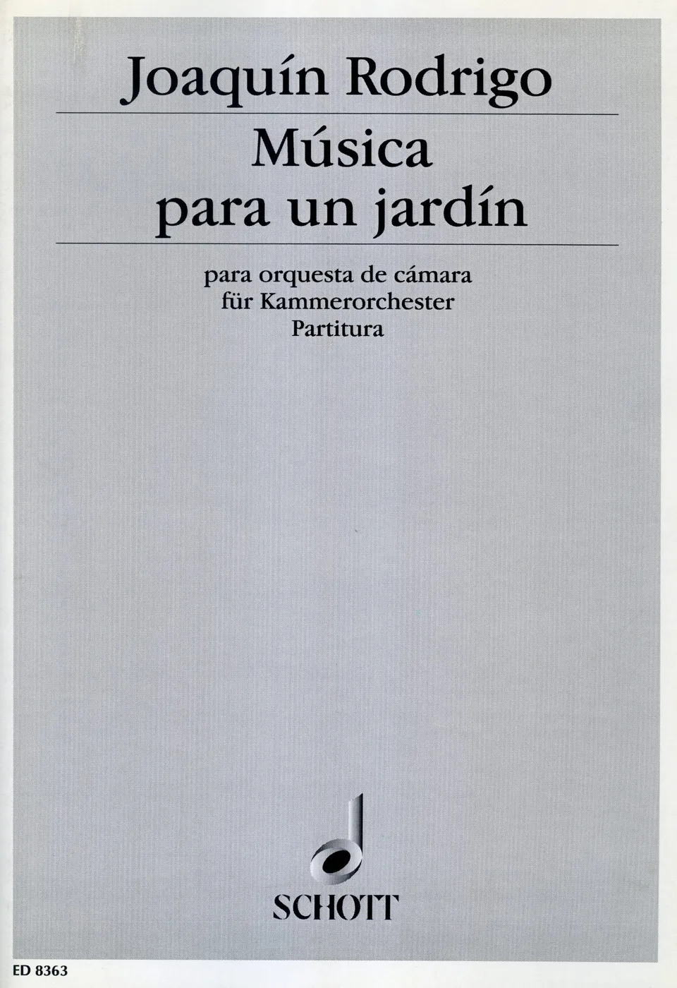 Ediciones Joaquín Rodrigo Música para un jardín noty orchestr
