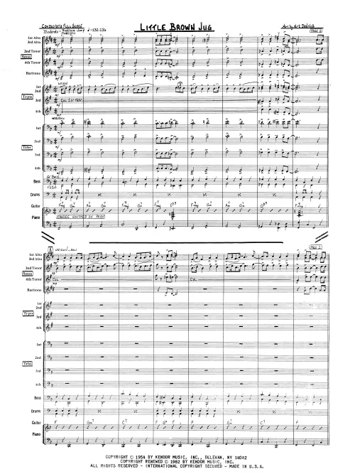 Kendor Music Little Brown Jug Full Score noty swing