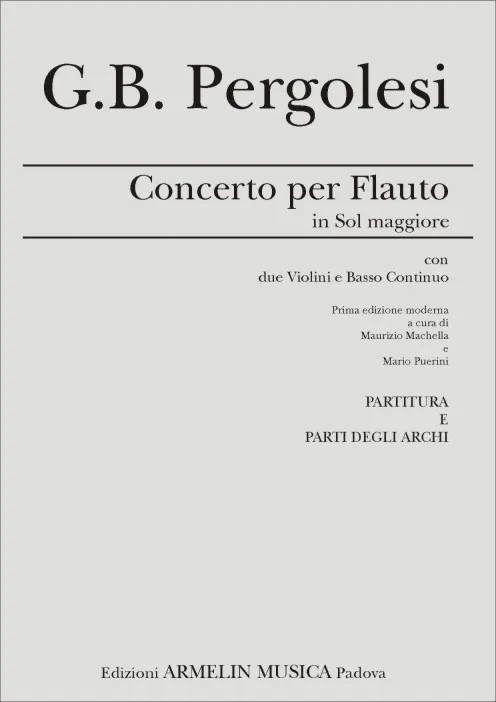 Armelin Musica Concerto per Flauto Traverso Sol maggiore noty