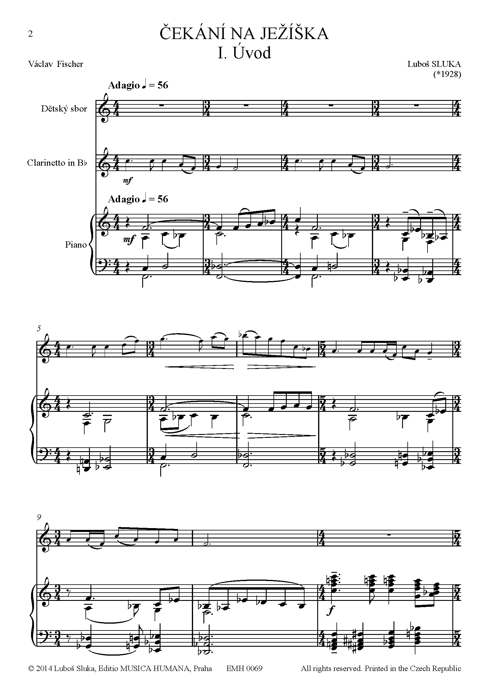 Editio Musica Humana Čekání na Ježíška noty sbor klarinet 36 stran