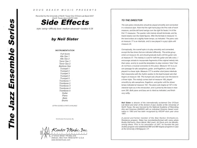 Kendor Music Side Effects partitura pro big band swing