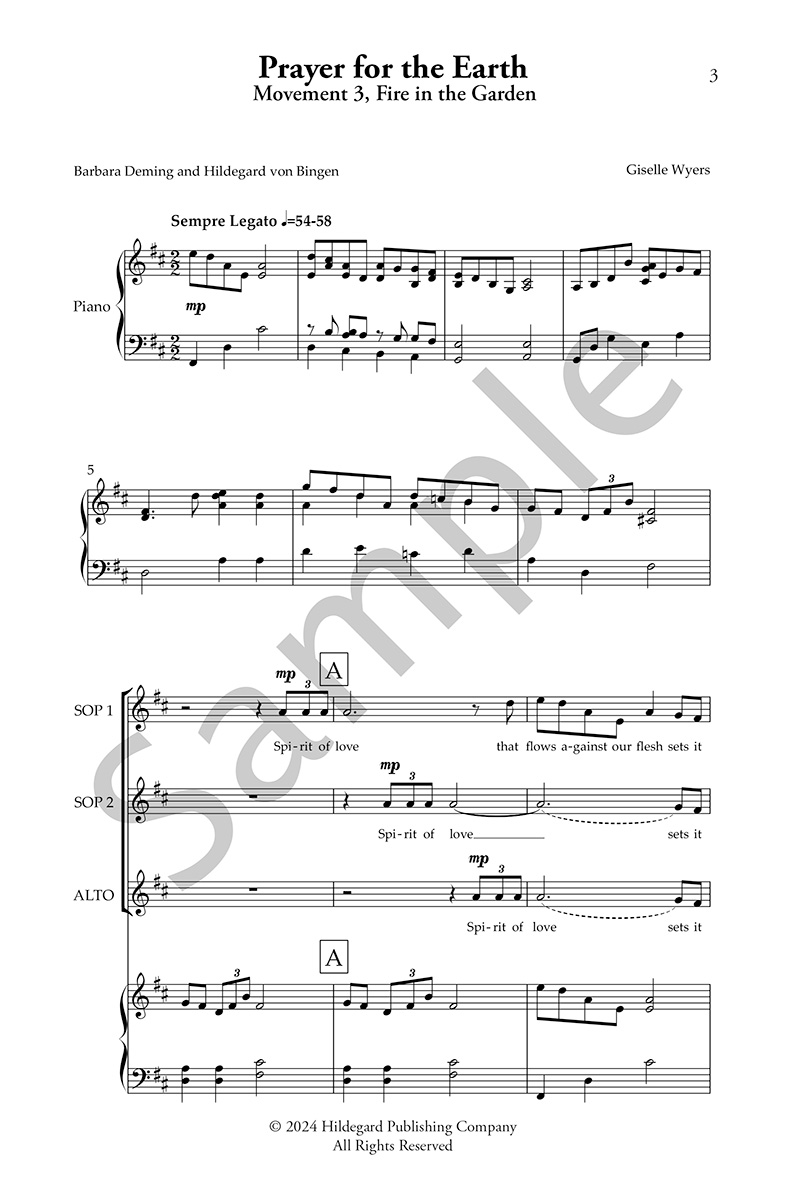 Hildegard Prayer for the Earth Wyers noty ženský sbor 3. věta