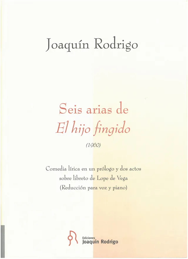 Ediciones Joaquín Rodrigo Seis arias de El hijo fingido noty zpěv klavír