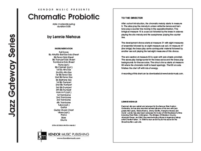 Kendor Music Chromatic Probiotic partitura Full Score swing