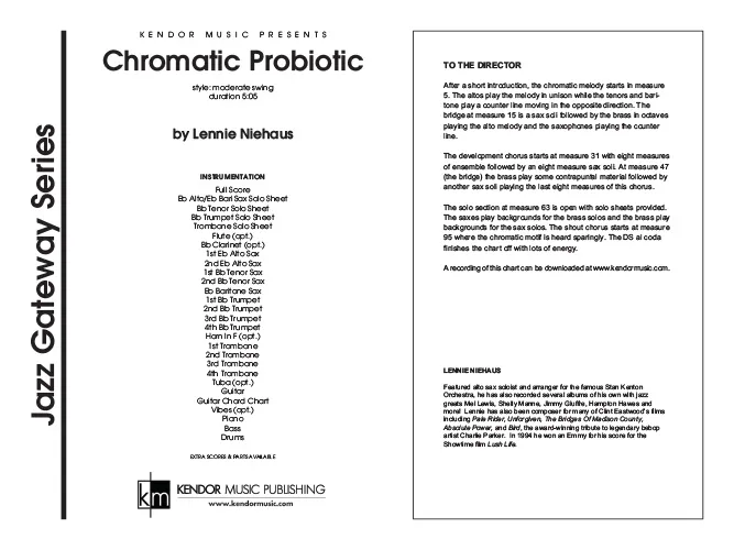 Kendor Music Chromatic Probiotic partitura Full Score swing