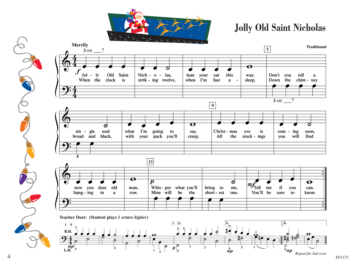Faber Piano Adventures Primer Christmas noty pro klavír