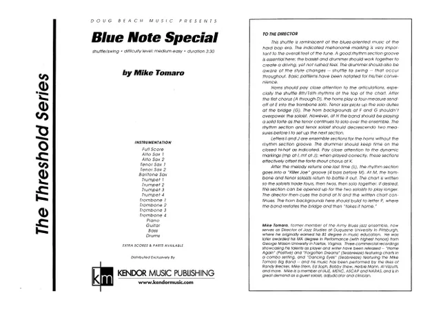 Kendor Music Blue Note Special partitura pro big band blues