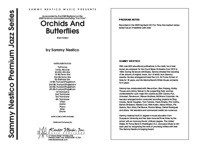 Kendor Music Orchids And Butterflies partitura bossa
