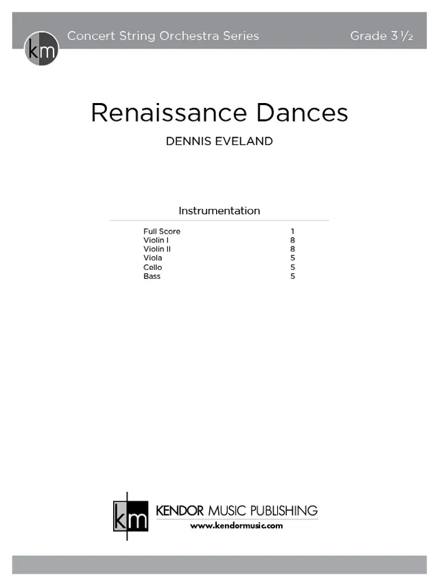 Kendor Music Renaissance Dances partitura pro soubor
