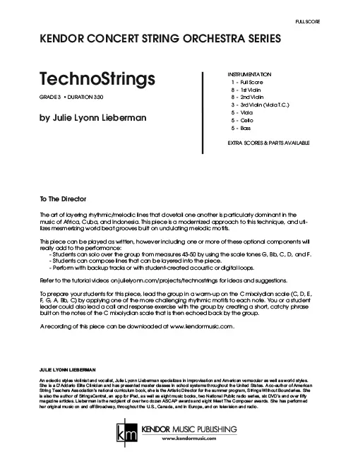 Kendor Music TechnoStrings partitura full score mixolydická