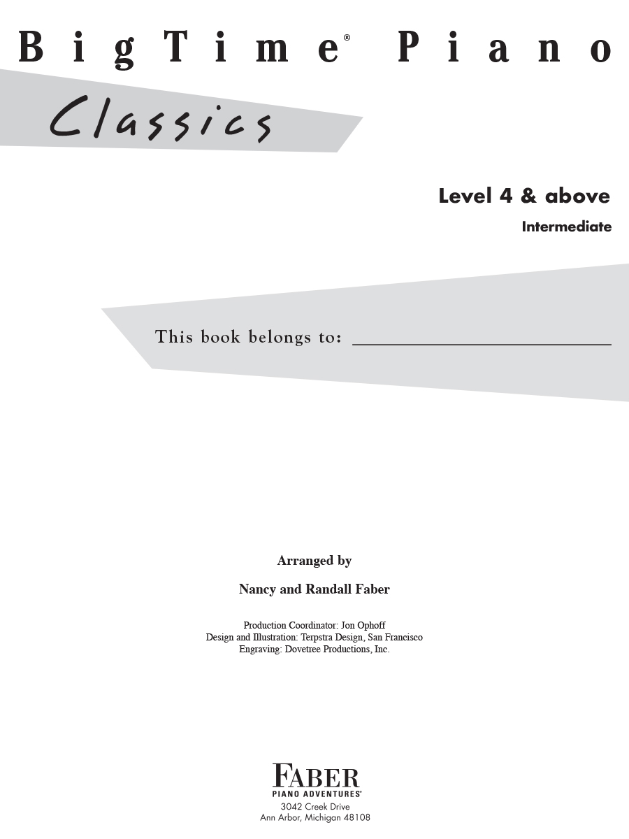 Faber Piano Adventures BigTime Piano Classics noty intermediate