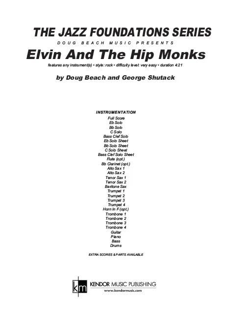 Kendor Music Elvin And The Hip Monks partitura rock