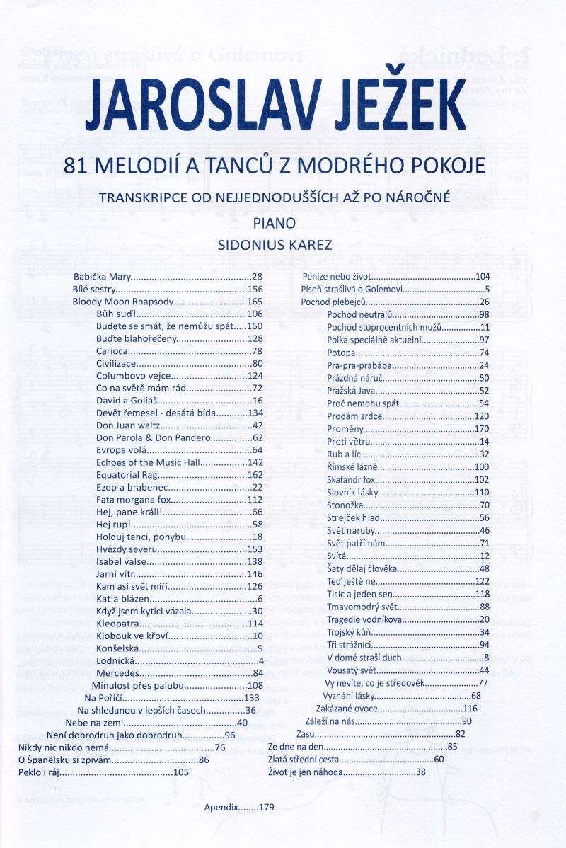 EDITIO KAREZ 81 melodií z modrého pokoje noty+2 CD