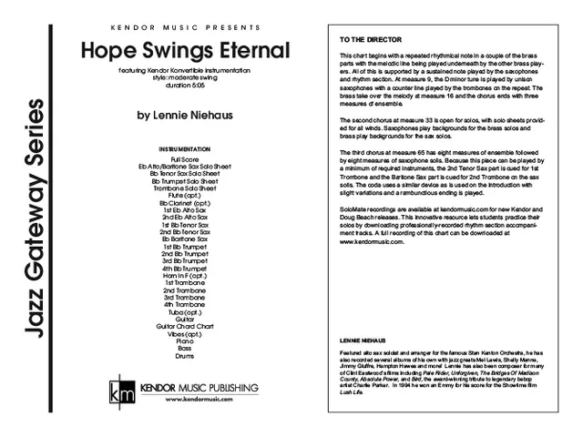 Kendor Music Hope Swings Eternal partitura swing