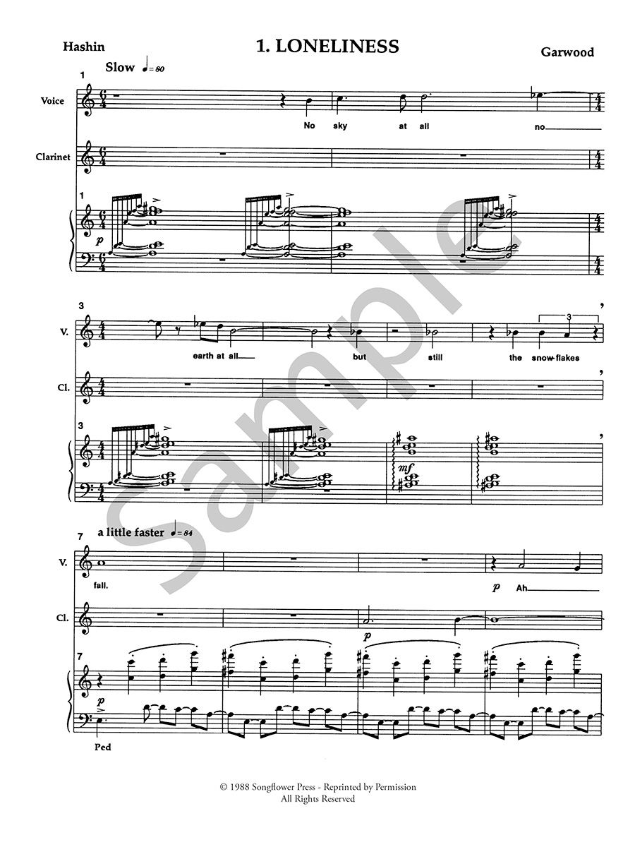 Hildegard Six Japanese Songs Garwood noty soprán klarinet klavír