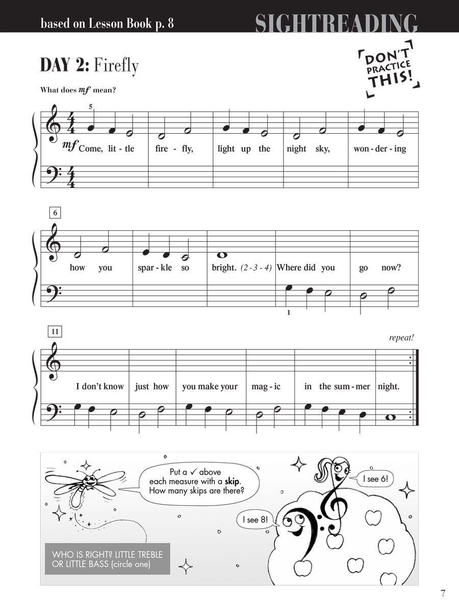 Faber Piano Adventures Level 1 Sightreading noty hra z listu