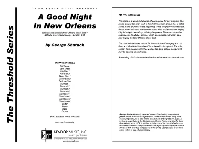 Kendor Music A Good Night In New Orleans partitura street beat