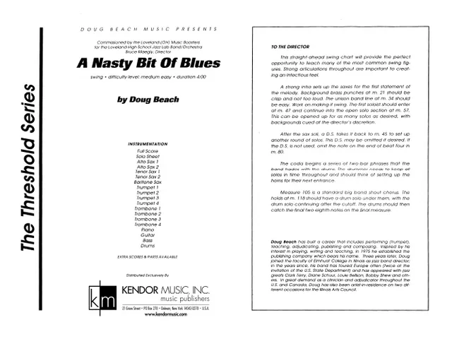 Kendor Music A Nasty Bit Of Blues Full Score blues
