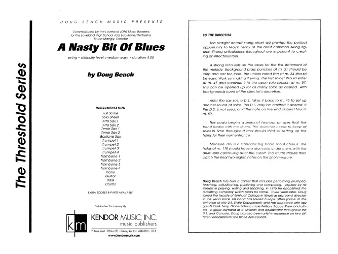 Kendor Music A Nasty Bit Of Blues Full Score blues