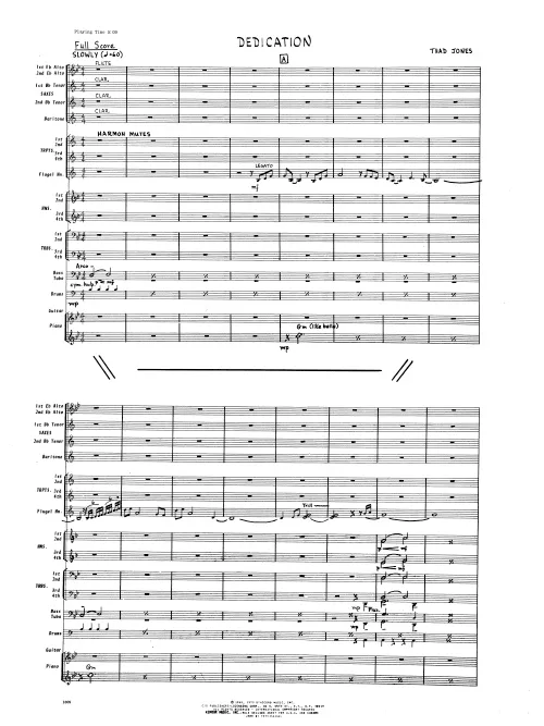 Kendor Music Dedication partitura full score balada swing