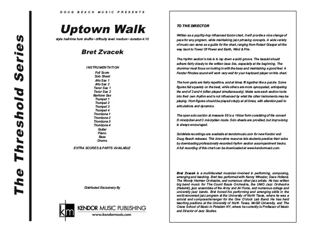 Kendor Uptown Walk partitura funk shuffle pro big band