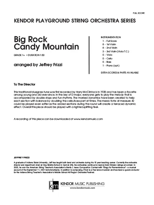 Kendor Music Big Rock Candy Mountain Full Score noty D dur