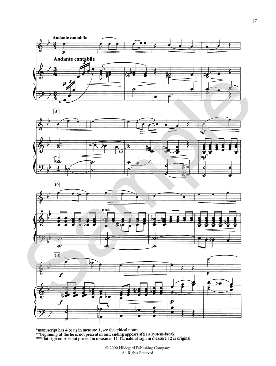 Hildegard Publishing Sonata E-Flat Major noty housle klavír