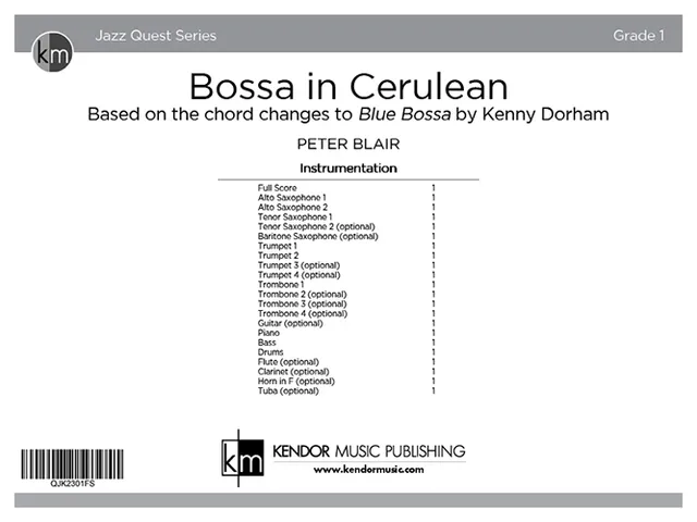 Kendor Music Bossa in Cerulean partitura full score