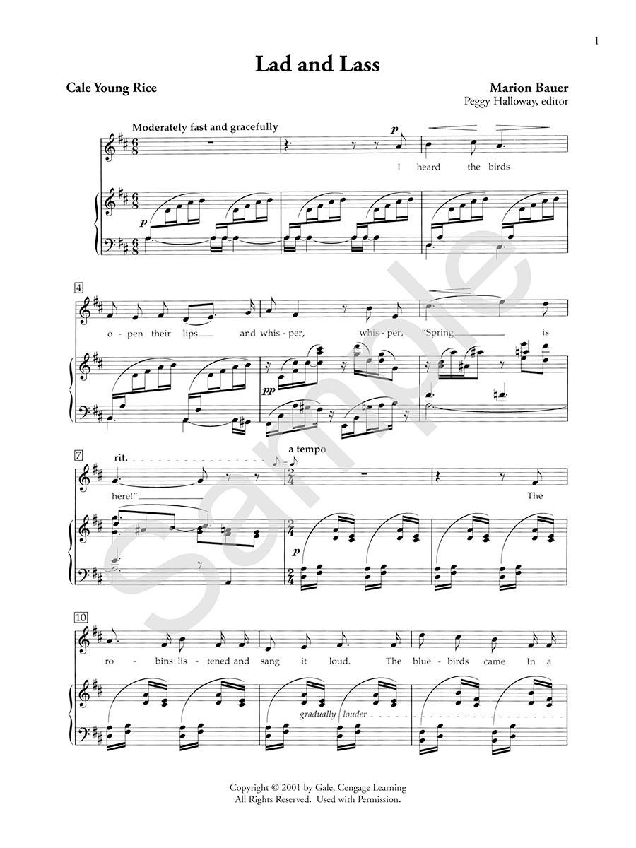 Hildegard Publishing Company Six Songs Bauer noty zpěv klavír