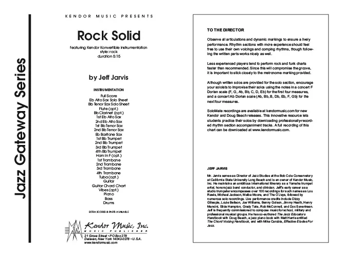 Kendor Music Rock Solid partitura pro jazz band rock