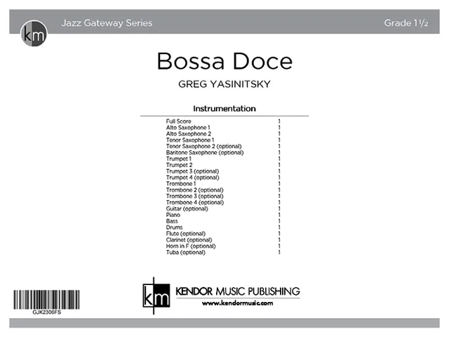 Kendor Music Bossa Doce partitura full score bossa