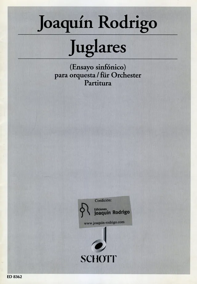 Ediciones Joaquín Rodrigo Juglares noty pro orchestr