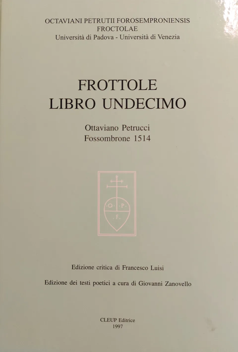 Armelin Musica Frottole Libro Undecimo noty pro zpěv