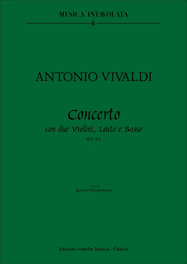 Armelin Musica Concerto per 2 violini, leuto e Basso, RV 93 noty