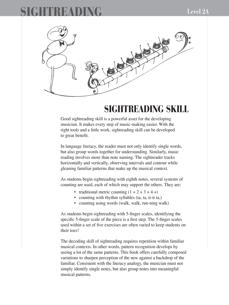 Faber Piano Adventures Level 2A Sightreading Book noty