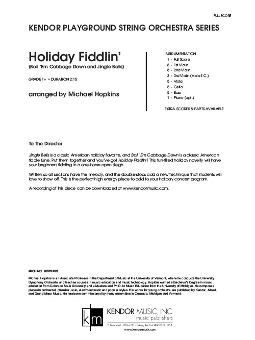 Kendor Music Holiday Fiddlin’ partitura pro orchestr 2:15